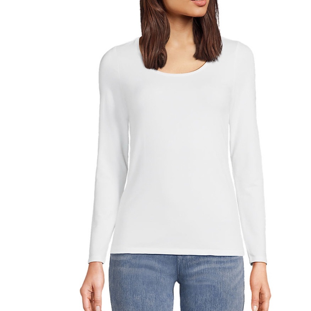 White J. Crew Long Sleeve Scoop Neck Top
